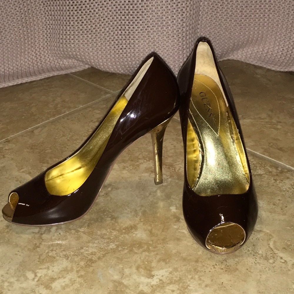 Guess Daniel heels Brown & Gold 7.5